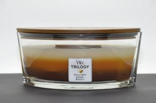Woodwick lodička vonná svíčka Trilogy Cafe Sweets (Dezert v kavárně 454 g)