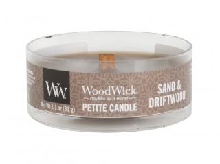 Woodwick Petite drobná svíčka 31 g Sand  Driftwood (Písek a naplavené dřevo)