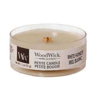 Woodwick Petite drobná svíčka 31g White Honey (Bílý med)