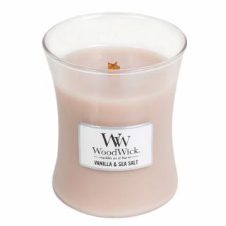 Woodwick střední vonná svíčka Vanilla and Sea salt 275 g