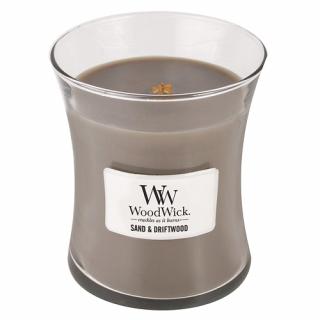 WoodWick svíčka oválná váza 275 g Písek a naplavené dřevo (Sand and driftwood)