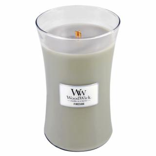 WoodWick svíčka oválná váza 609 g Oheň v krbu (Fireside)