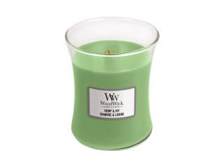 WoodWick svíčka oválná váza střední Konopí a břečťan 275 g (Hemp  Ivy)