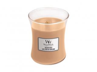 WoodWick svíčka oválná váza střední Zlaté mléko 275 g (Golden Milk)