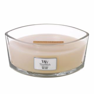 WoodWick svíčka skleněná lodička 454 g Bílý med (White Honey)