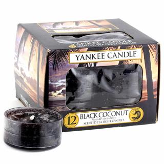 Yankee Candle čajové svíčky 12 ks Black Coconut (Černý kokos)