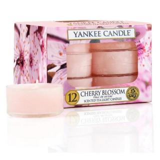 Yankee Candle čajové svíčky 12 ks Třešňový květ (Cherry Blossom)