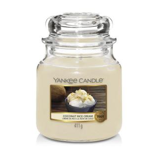 Yankee Candle střední vonná svíčka Classic Coconut Rice Cream (Krém s kokosovou rýží)