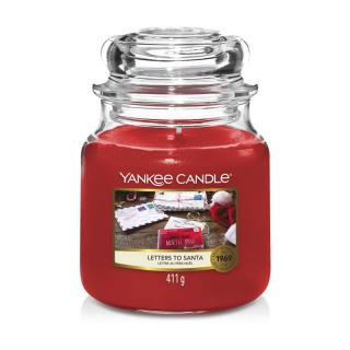 Yankee Candle střední vonná svíčka classic Letters to Santa (Vánoční přání)