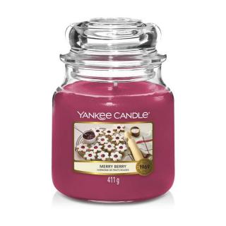 Yankee Candle střední vonná svíčka classic Merry Berry (Linecké cukroví)