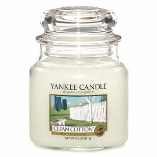 Yankee Candle svíčka ve skleněné dóze 410 g Čistá bavlna (Clean Cotton)