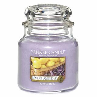 Yankee Candle svíčka ve skleněné dóze 410 g Citron a levandule (Lemon Lavender)