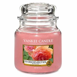 Yankee Candle svíčka ve skleněné dóze 410 g Vyšisovaná meruňková růže (Sun-Drenched Apricot Rose)