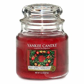 Yankee Candle vonná svíčka ve skleněné dóze 410 g Věnec z červených jablíček (Red Apple Wreath)