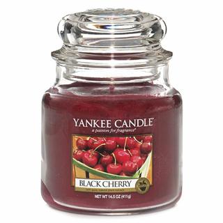 Yankee Candle vonná svíčka ve skleněné dóze 410 g Zralé třešně (Black Cherry)