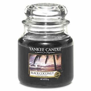 Yankee Candle vonná svíčka ve skleněné dóze 411 g Černý kokos (Black coconut)
