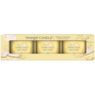 Yankee Candle votivní vonná svíčka ve skle sada 3 kusů Vanilla Cupcake 3 x 37 g