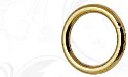 Kroužek k záclonovým tyčím zlatý (Kroužky k zaclonovým tyčím, KRUH PRO TYČ PR.28MM PLAST)