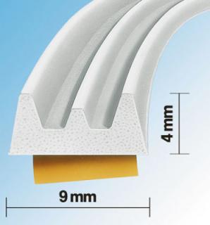 okenní a dveřní těsnění K-profil bílá - 6m (okenní a dveřní těsnění E-profil bílá)