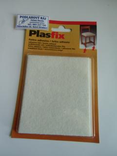 samolepící filcová podložka bílá - čtverec 1 kus (filcový kluzák hranatý 100x85/B  (4078))