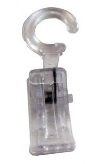 Žabka k záclonovým tyčím průhledná plastová (Žabička na kroužky transparentní)