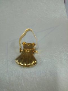 Žabka k záclonovým tyčím zlatá kovová (Žabička na kroužky zlatá,Žabka velká kov.zlatá)