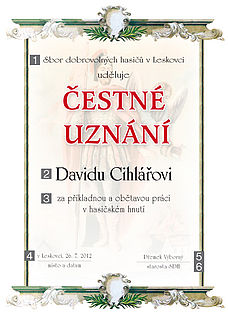 ČESTNÉ UZNÁNÍ A4 - 2784