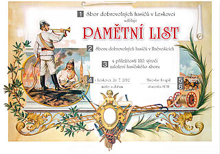 PAMĚTNÍ LIST A4  HASIČI 2641