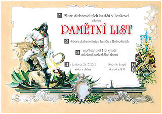 PAMĚTNÍ LIST A4  HASIČI 2643