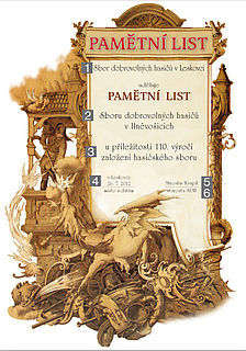 PAMĚTNÍ LIST A4  HASIČI 2885