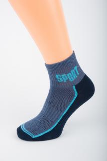 Dámské kotníkové ponožky ANTIBAKTERIA SPORT 2 1. Velikost: 5-6 (EU 38-39), 2. Barva: Ocelová/modrá