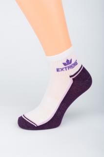 Dámské kotníkové ponožky EXTREME BÍLÁ 1. Velikost: 3-4 (EU 35-37), 2. Barva: světle fialová