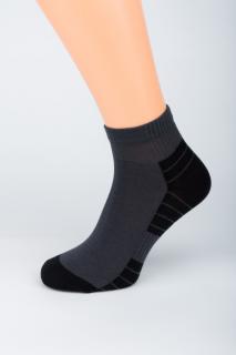 Dámské kotníkové ponožky PRUH 1. Velikost: 6-7 (EU 39-41), 2. Barva: středně šedá/tmavě šedá