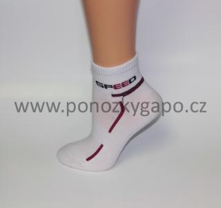 Dámské kotníkové ponožky SPEED BÍLÁ 1. Velikost: 6-7 (EU 39-41), 2. Barva: Červená