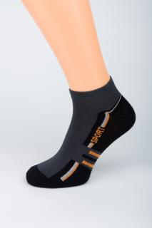 Dámské kotníkové ponožky SPORT 1. Velikost: 3-4 (EU 35-37), 2. Barva: středně šedá/tmavě šedá