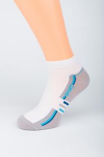 Pánské kotníkové ponožky SPORT BÍLÁ 1. Velikost: 10-11 (EU 45-47), 2. Barva: Ocelová modř