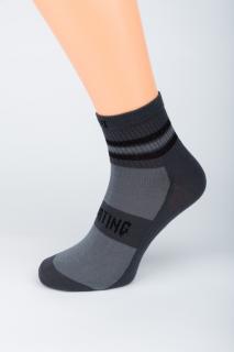 Pánské kotníkové ponožky SPORTING TMAVÝ 1. Velikost: 12-13 (EU 48-49), 2. Barva: světle šedá/středně šedá