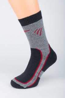 Pánské zimní ponožky ČÁR 1. Velikost: 11-12 (EU 47-48), 2. Barva: Černá/tmavě šedá
