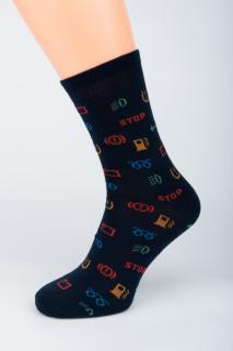 Veselé ponožky CRAZY DRIVER 1. Velikost: 3-4 (EU 35-37), 2. Barva: Černá