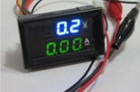 Digitální voltmetr a ampérmetr do panelu modrý + zelený 10A 100V