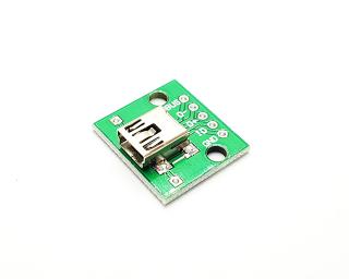 Mini USB samice konektor DIP adaptér