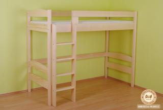 Jednolůžková patrová postel Adéla Varianta produktu: Podchodná výška + 10 cm, Zvolte rozměr matrace (cm): 200 x 90, Umístění žebříku: vlevo
