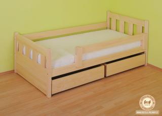 Jednolůžková postel Marina Varianta produktu: Úložný prostor 2ks, Zvolte rozměr matrace (cm): 195 x 85, Umístění zábrany u zdi: Vlevo