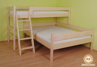 Trojlůžková patrová postel Elena Varianta produktu: Základní varianta, Zvolte rozměr matrace (cm): 200 x 140, Umístění žebříku: vlevo