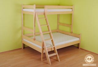 Trojlůžková patrová postel Eliška Varianta produktu: Základní varianta, Zvolte rozměr matrace (cm): 200 x 140, Umístění žebříku: vlevo