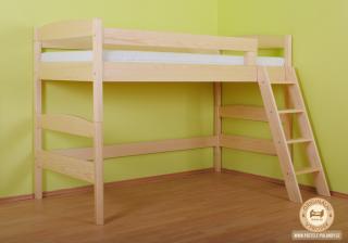 Vyvýšená postel Petra Varianta produktu: Podchodná výška + 30 cm, Zvolte rozměr matrace (cm): 195 x 85, Umístění žebříku: vlevo