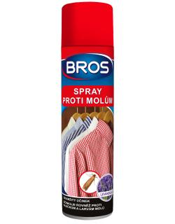 Bros spray proti molům 150 ml  Insekticidní spray na hubení šatních molů s okamžitým účinkem.