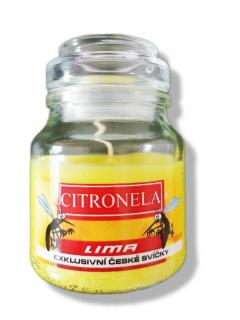 Repelentní svíčka s vůní Citronela - skleněná dóza  odpuzuje komáry
