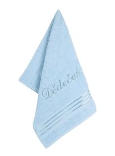 Froté ručník kolekce Linie s výšivkou Dědeček Barva: Světle modrá, Velikost: 50x100 cm