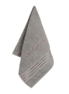 Froté ručník kolekce Linie s výšivkou Tatínek Barva: Tmavě šedá, Velikost: 50x100 cm